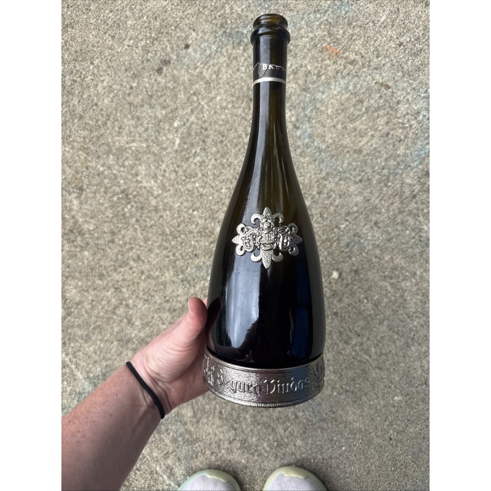 Segura Viudas Brut Reserva Heredad Cava Empty Bottle Pewter Crest Base 750ml